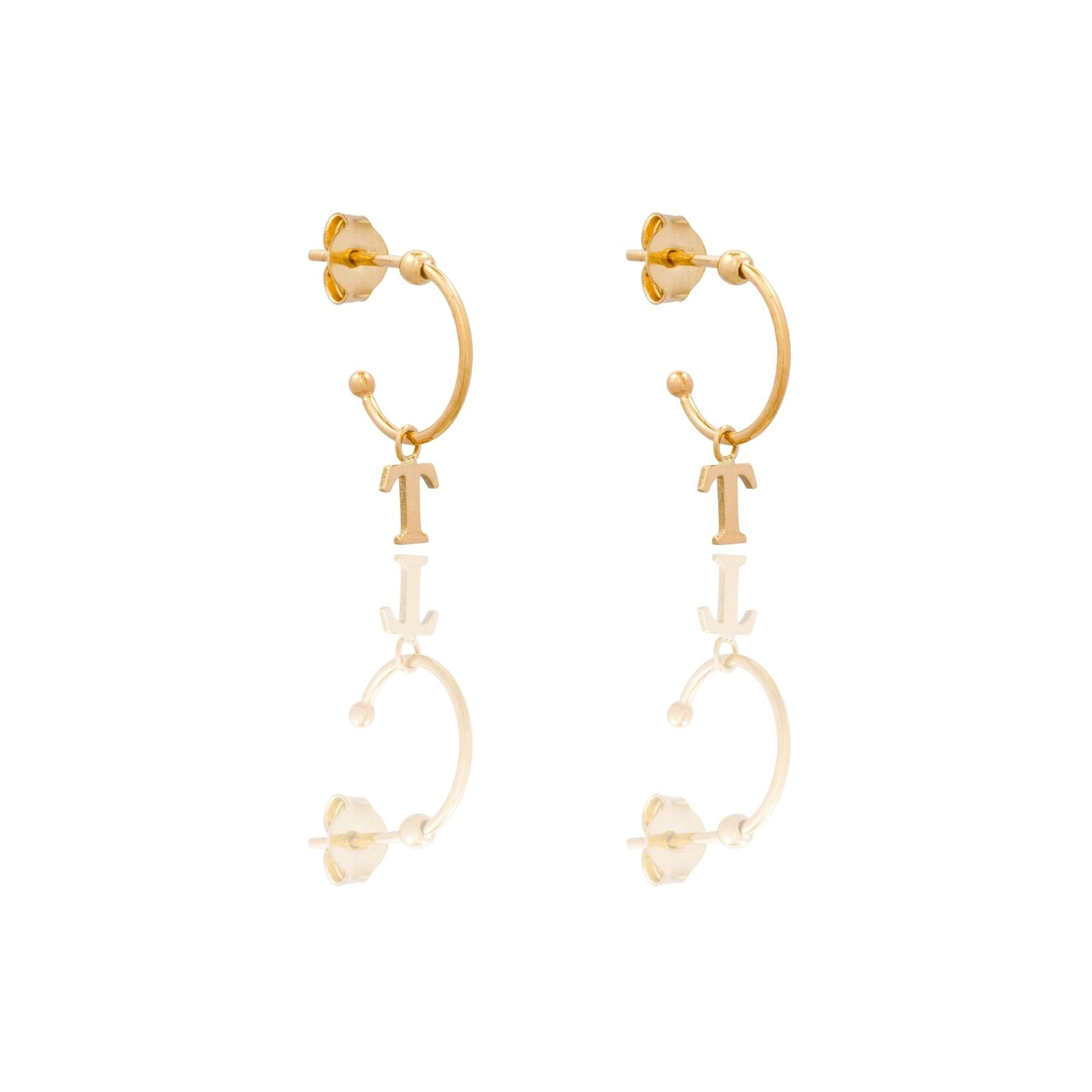 ORECCHINI DONNA CERCHIETTO CON LETTERA T