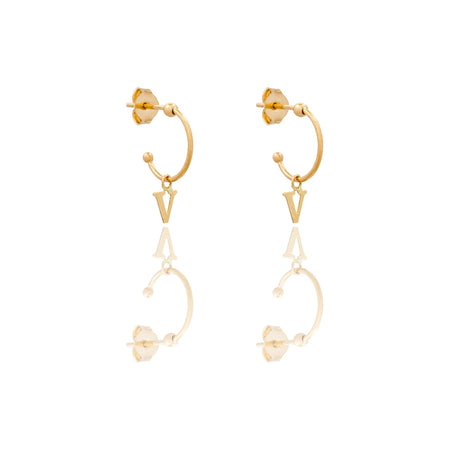 ORECCHINI DONNA CERCHIETTO CON LETTERA V