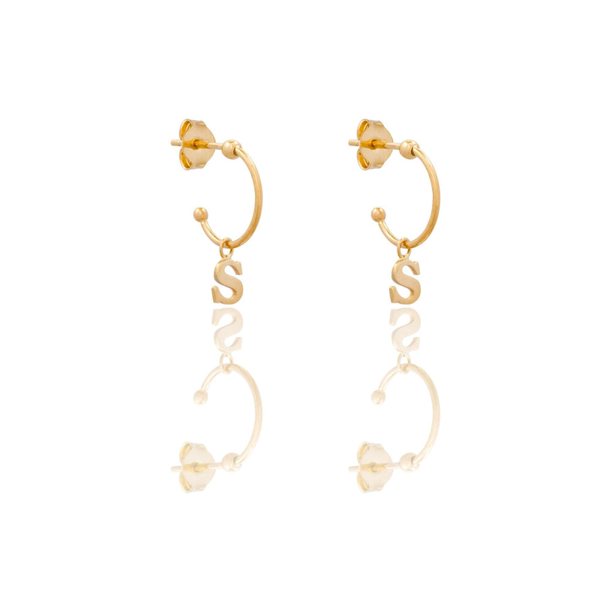 ORECCHINI DONNA CERCHIETTO CON LETTERA S