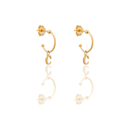 ORECCHINI DONNA CERCHIETTO CON LETTERA C