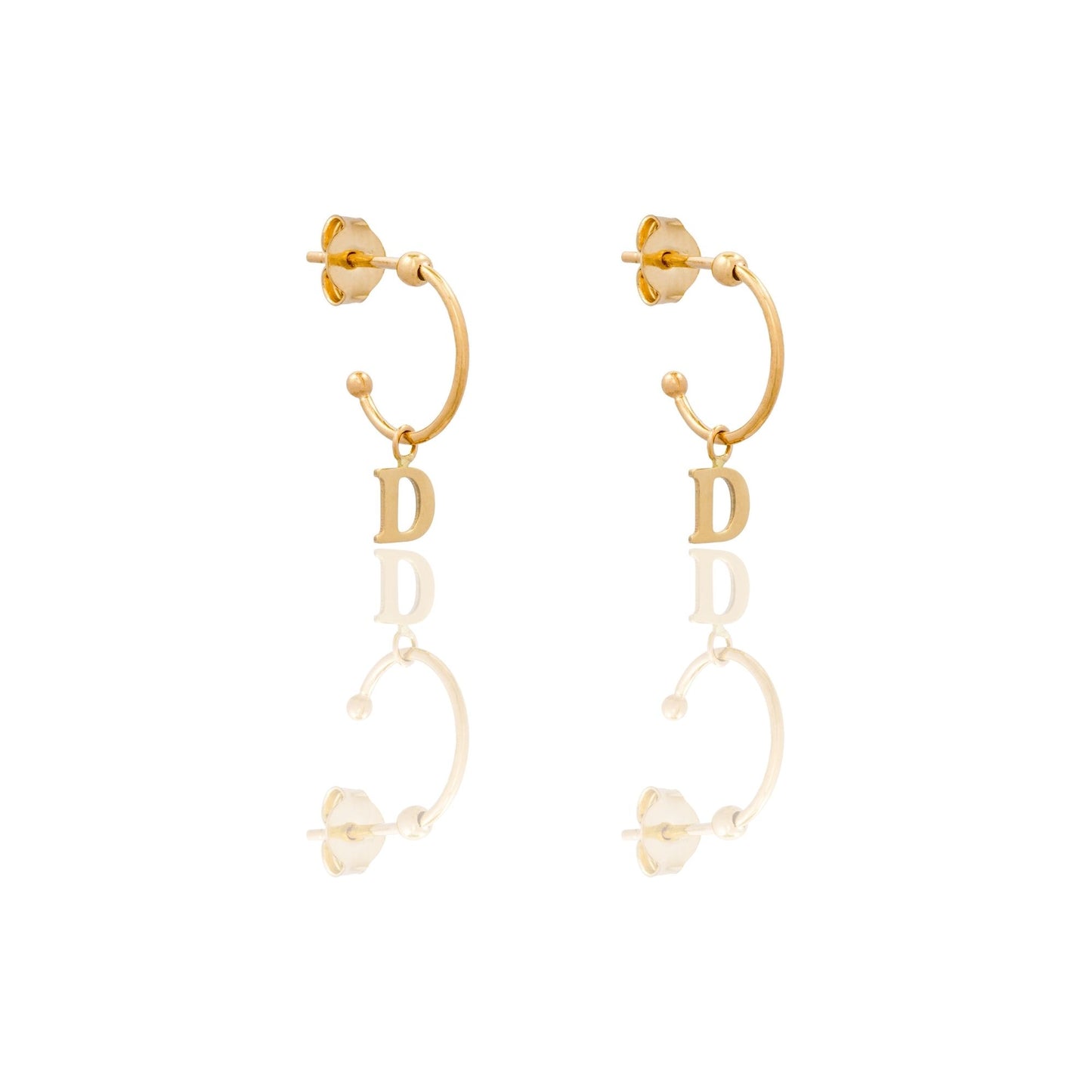 ORECCHINI DONNA CERCHIETTO CON LETTERA D