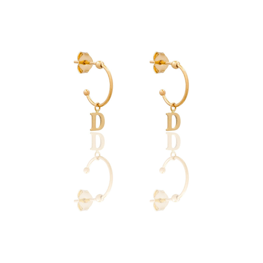 ORECCHINI DONNA CERCHIETTO CON LETTERA D