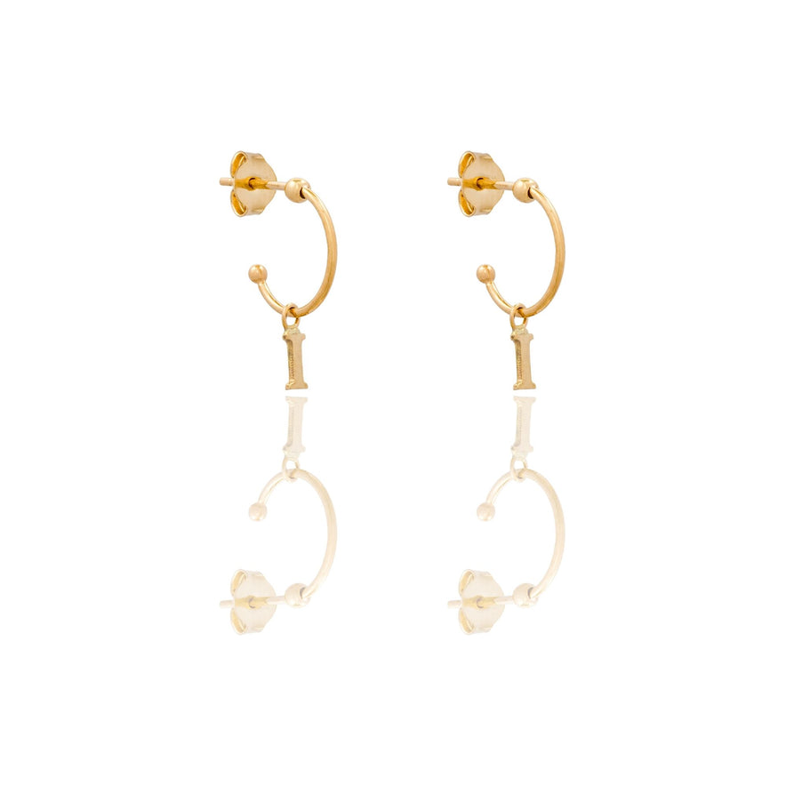 ORECCHINI DONNA CERCHIETTO CON LETTERA I