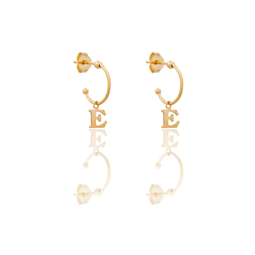 ORECCHINI DONNA CERCHIETTO CON LETTERA E