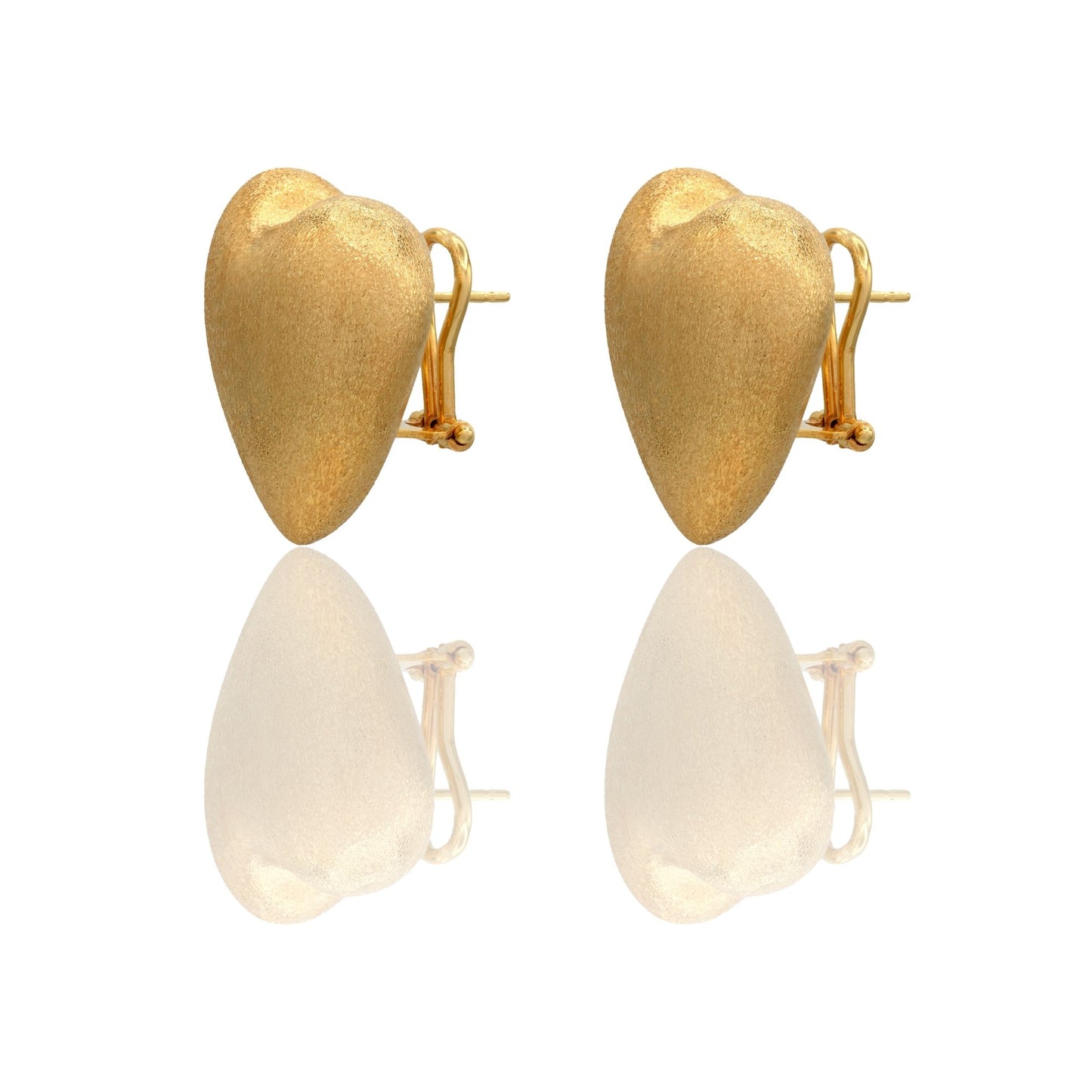 Orecchini Oro Giallo Oro 18 carati Cuore Aqua Solo Oro