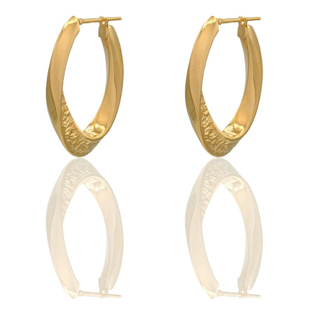 ORECCHINI DONNA CERCHI OVALI LAVORATI