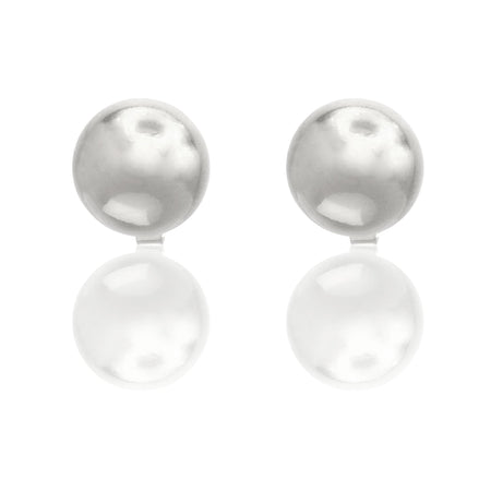 Orecchini Oro Bianco Oro 18 carati Sfera Solo Oro