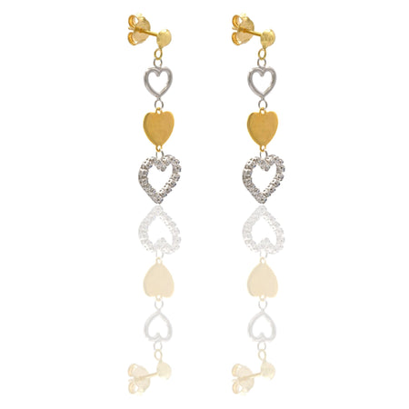 ORECCHINI DONNA 3 CUORI PENDENTI