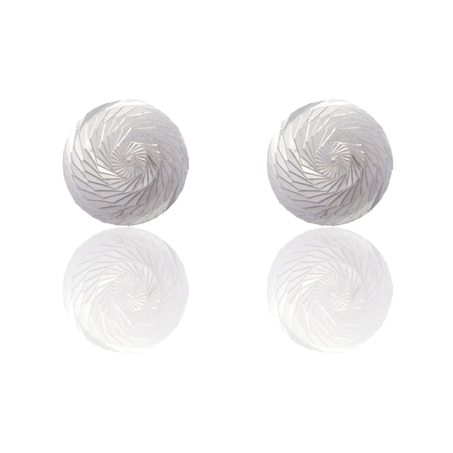 Orecchini Oro Bianco Elettroformato Sfera Slash Solo Oro
