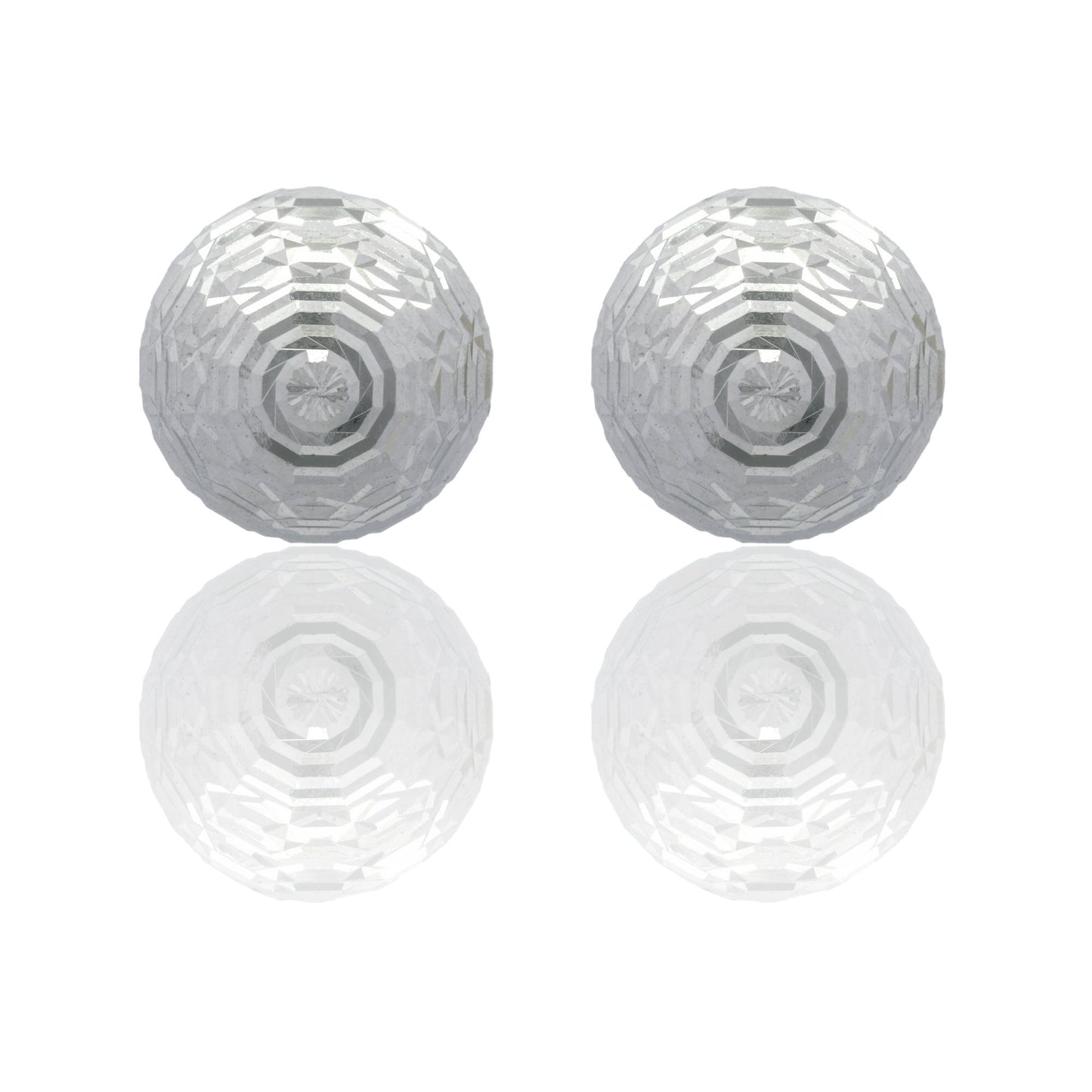 Orecchini Oro Bianco Oro 18 carati Sfera a toppa Solo Oro mm. 10