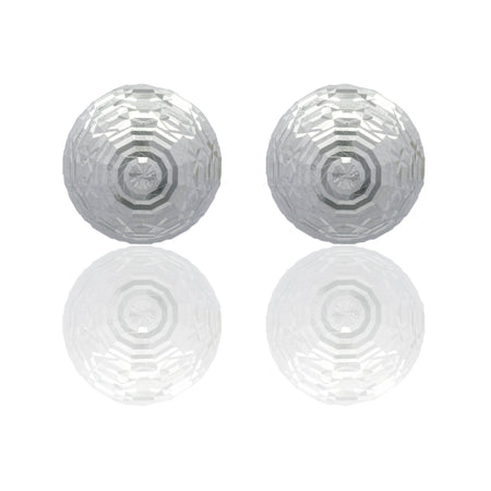Orecchini Oro Bianco Oro 18 carati Sfera a toppa Solo Oro mm. 10