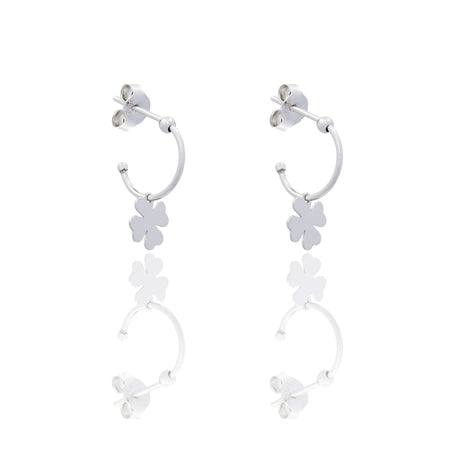 ORECCHINI DONNA CERCHIETTO QUADRIFOGLIO