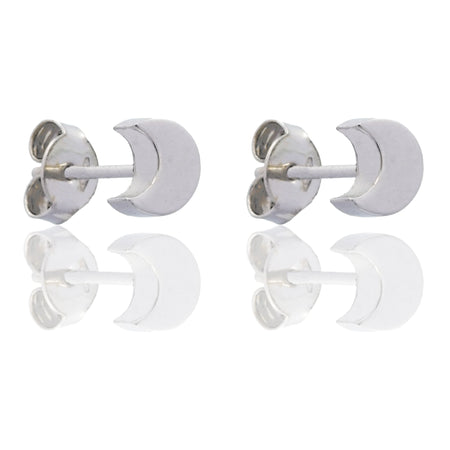 Orecchini Oro Bianco Oro 18 carati Luna  Solo Oro