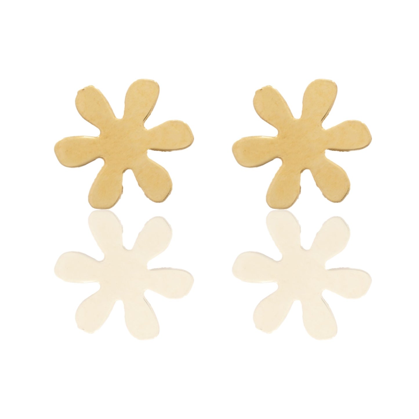 Orecchini Oro Giallo Oro 18 carati Fiore Solo Oro