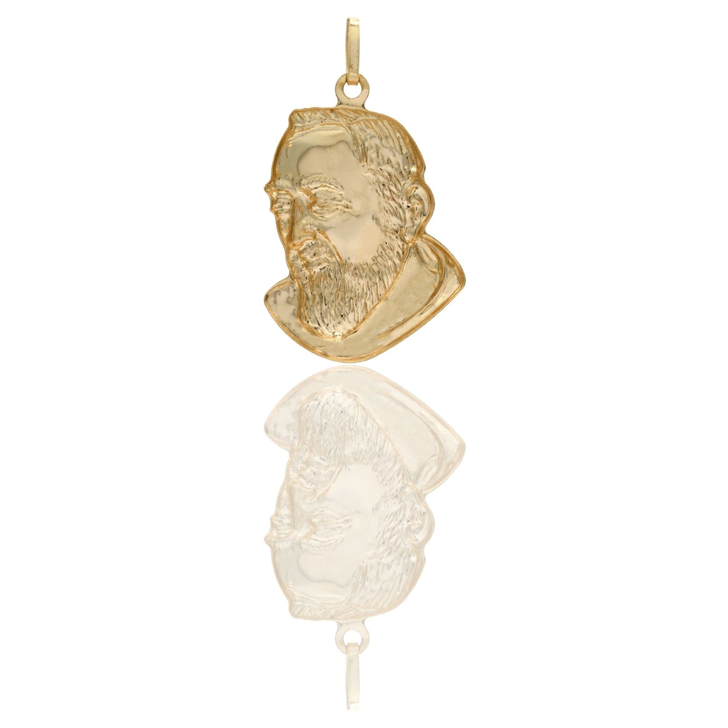 Ciondolo Oro Giallo Oro 18 carati Padre Pio Solo Oro cm.3,5
