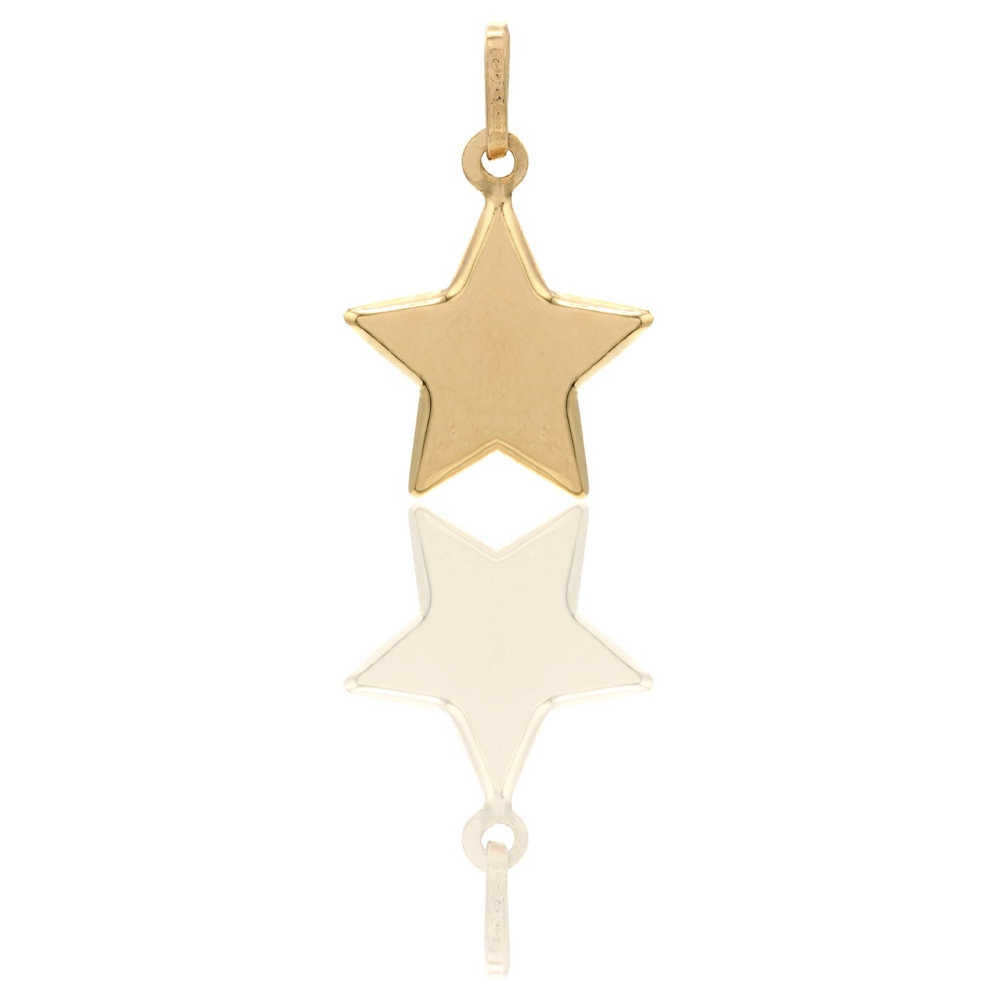 Ciondolo Oro Giallo Oro 18 carati Stella Bombata Solo Oro cm.2,5