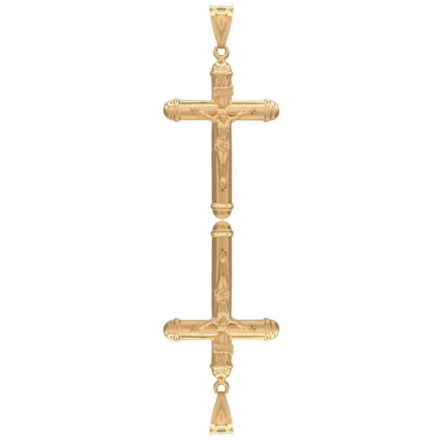 Ciondolo Oro Giallo Oro 18 carati Croce Cristo Pagnottella Solo Oro cm.5,8x3