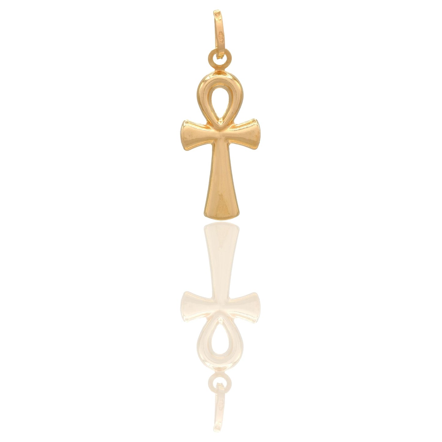 Ciondolo Oro Giallo Oro 18 carati Croce Della Vita Solo Oro cm.2,4x0,9