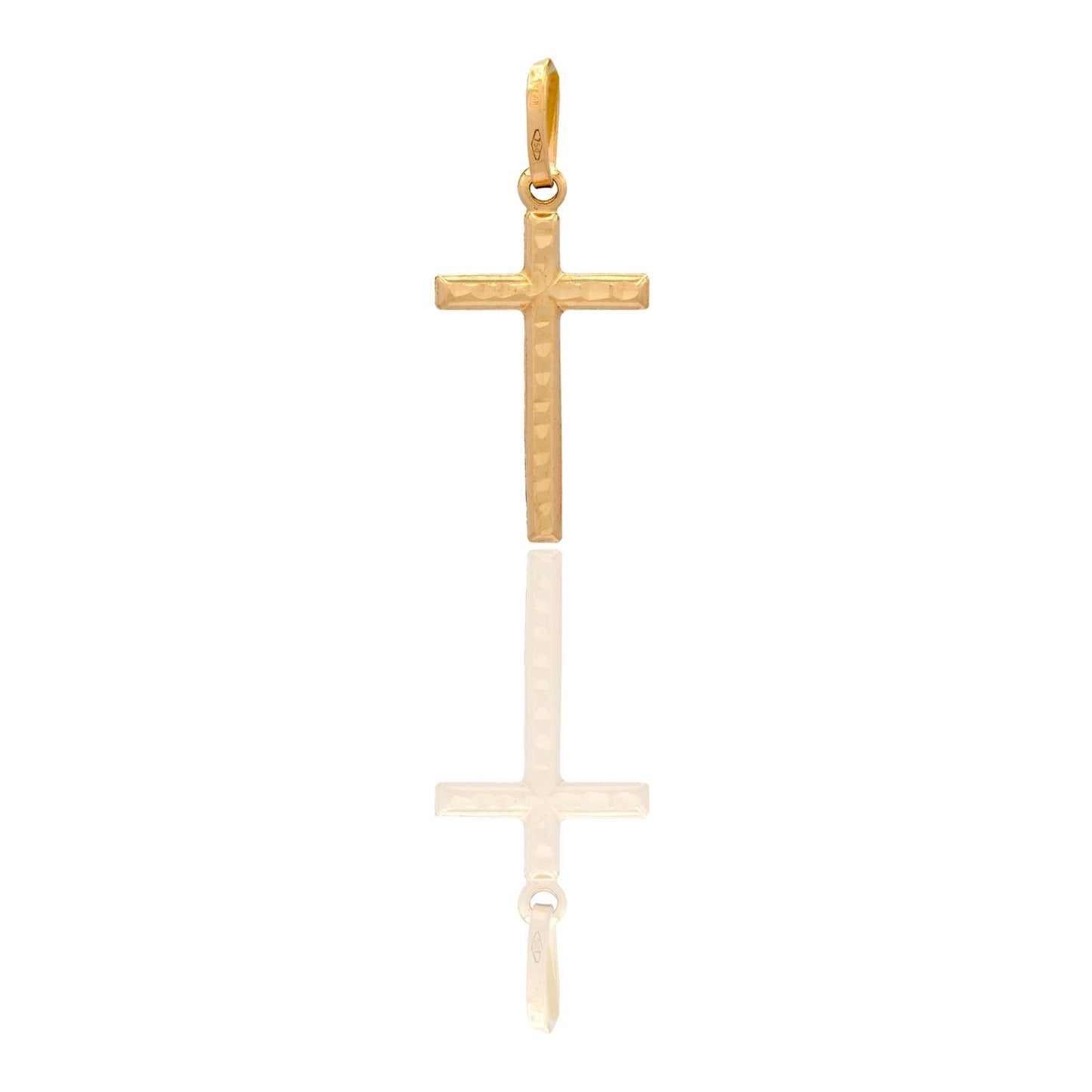 Ciondolo Oro Giallo Oro 18 carati Croce Tubolare Solo Oro cm.2,5x1,2