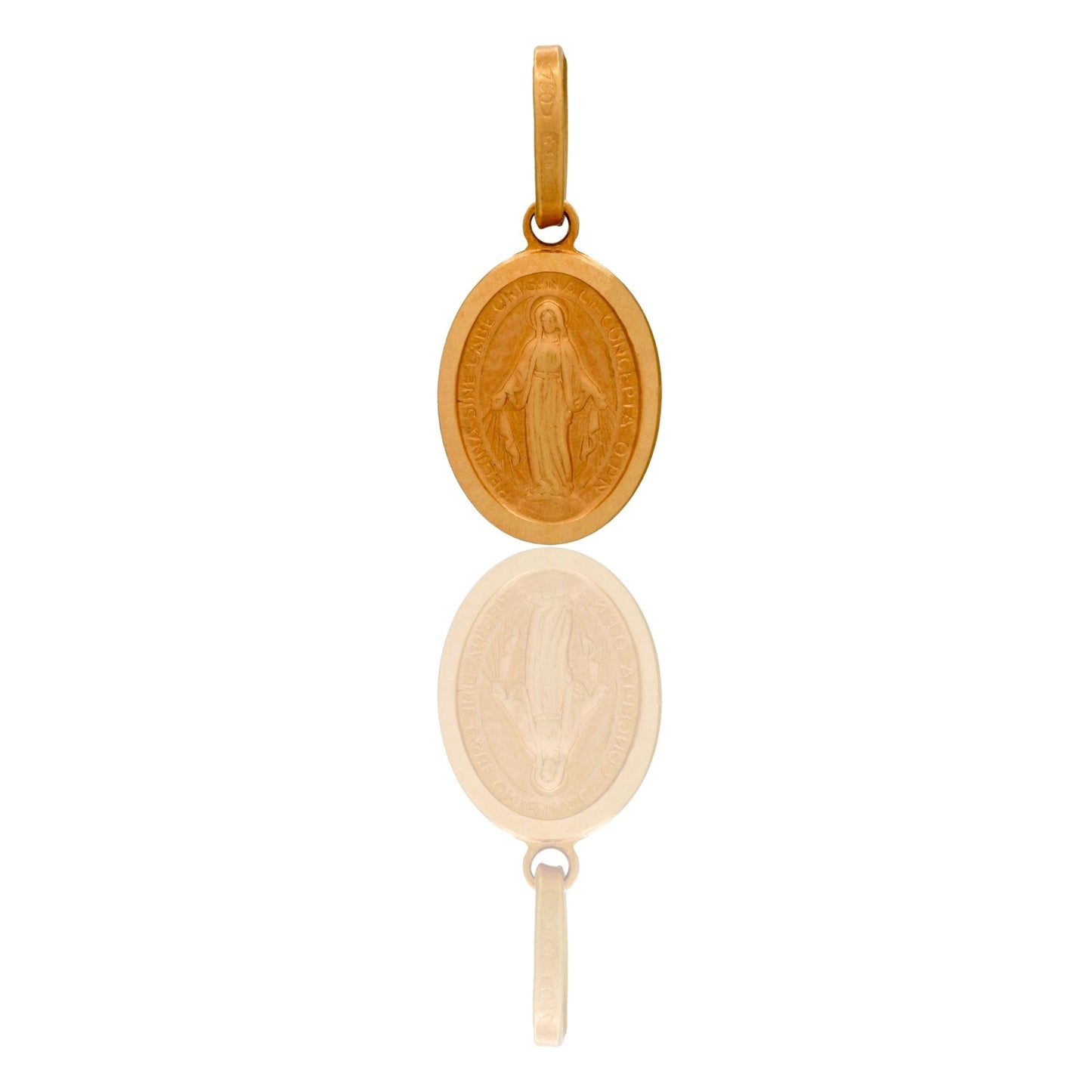 Ciondolo Oro Giallo Oro 18 carati Madonna Miracolosa Solo Oro cm.2