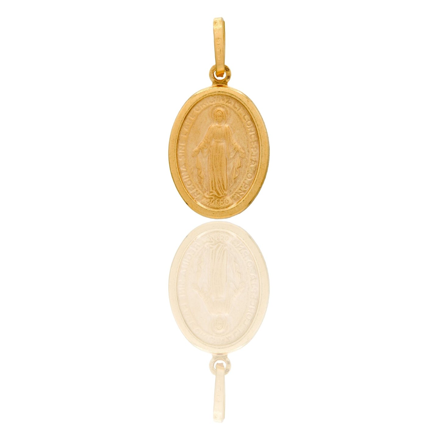 Ciondolo Oro Giallo Oro 18 carati Madonna Miracolosa Solo Oro cm.2,3