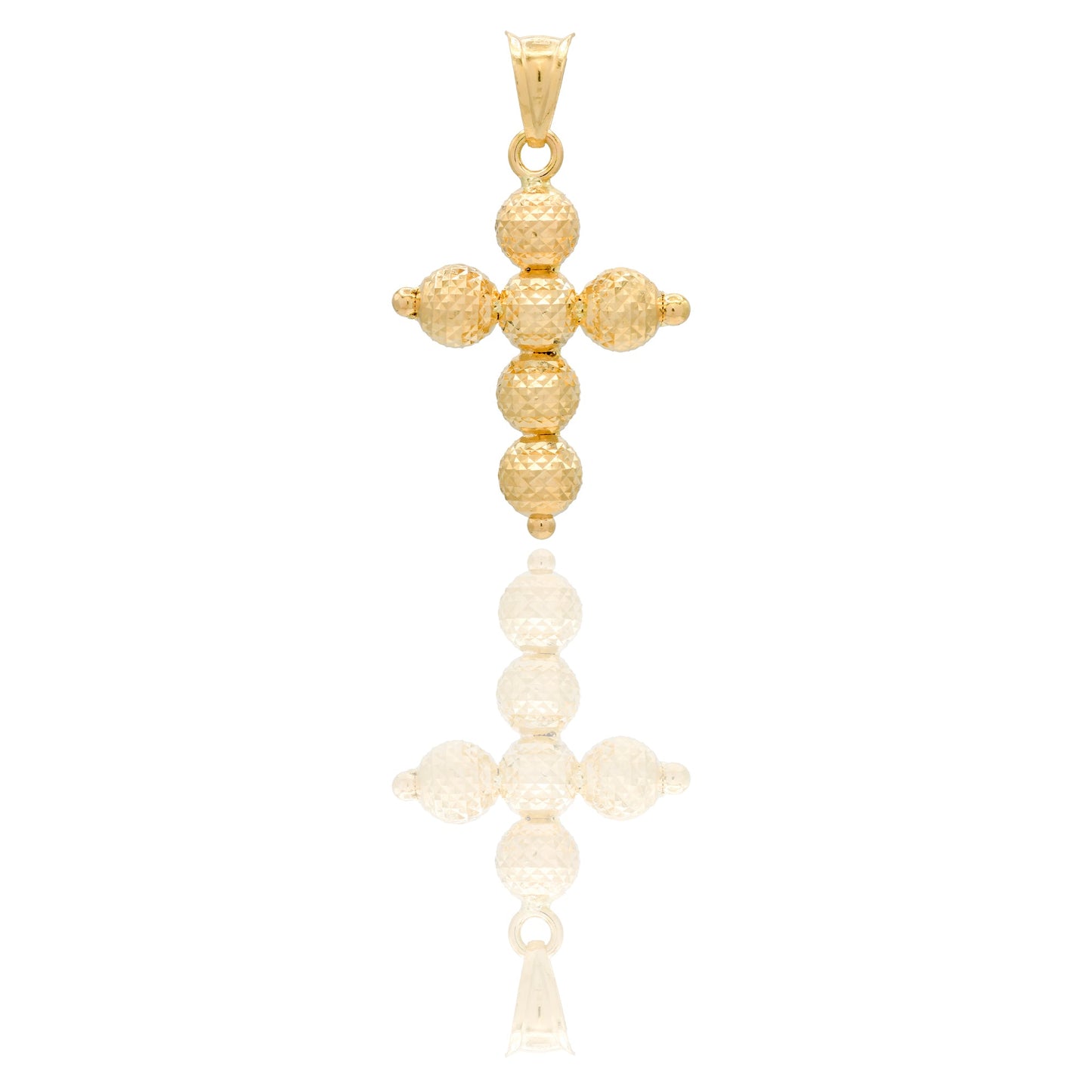 Ciondoli Oro Giallo Sfaccettata, Sfere Solo Oro cm.3x1,5; Sfera diam. mm. 5