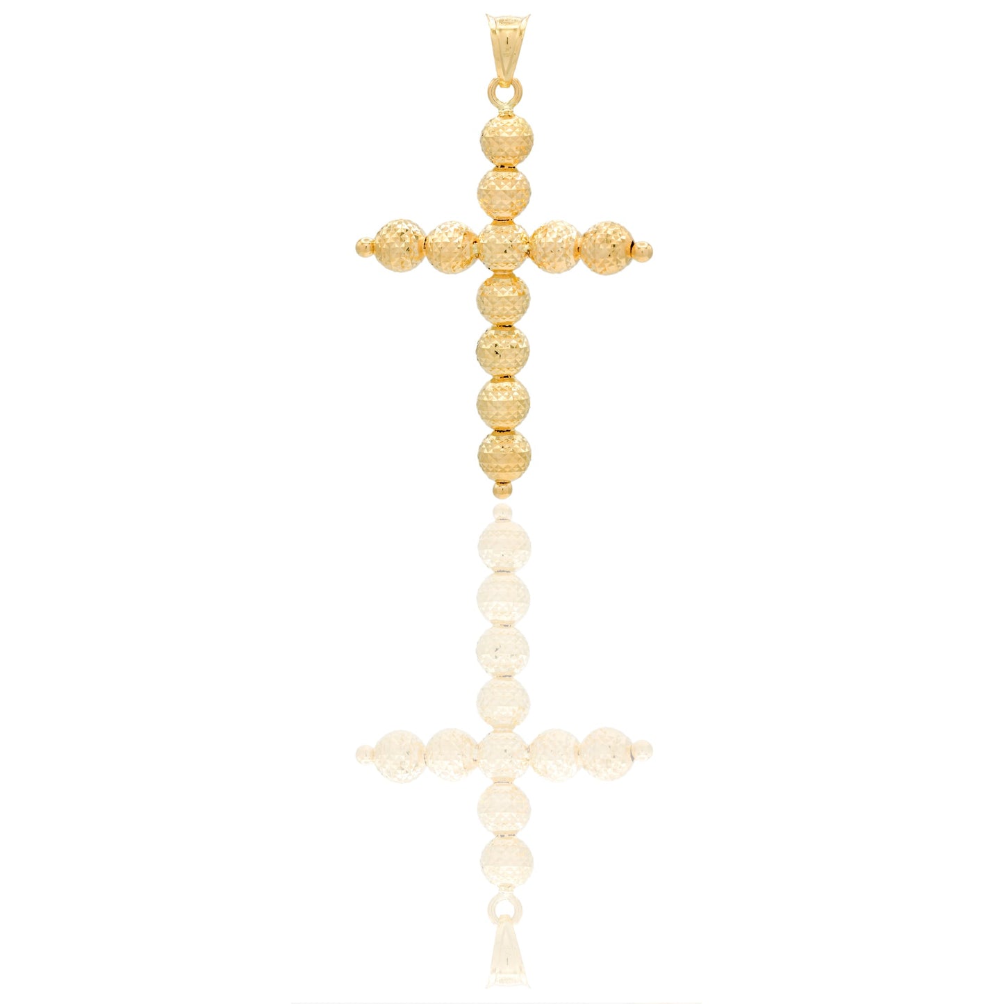 Ciondoli Oro Giallo Sfaccettata, Sfere Solo Oro cm.4,3x2,8; Sfera diam. mm. 5