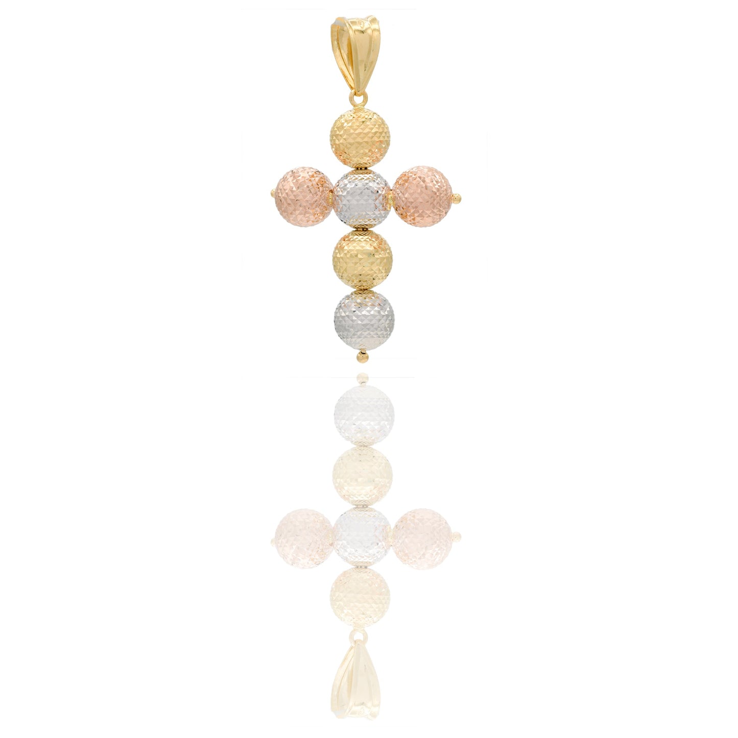 Ciondoli Oro Giallo, Oro Bianco, Oro Rosa Sfaccettata, Sfere Solo Oro cm.5,5x3; Sfera diam. mm. 9,7