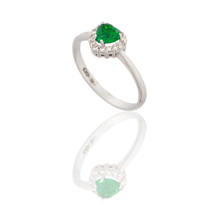 ANELLO DONNA CUORE CENTRO E CONTORNO