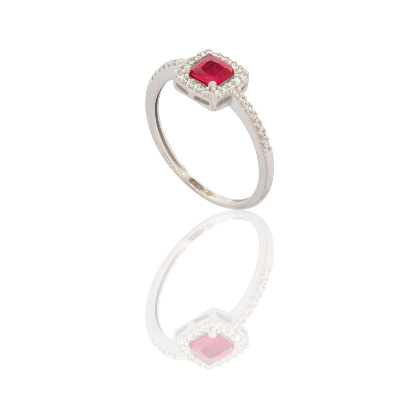 ANELLO DONNA QUADRATO CENTRO E CONTORNO