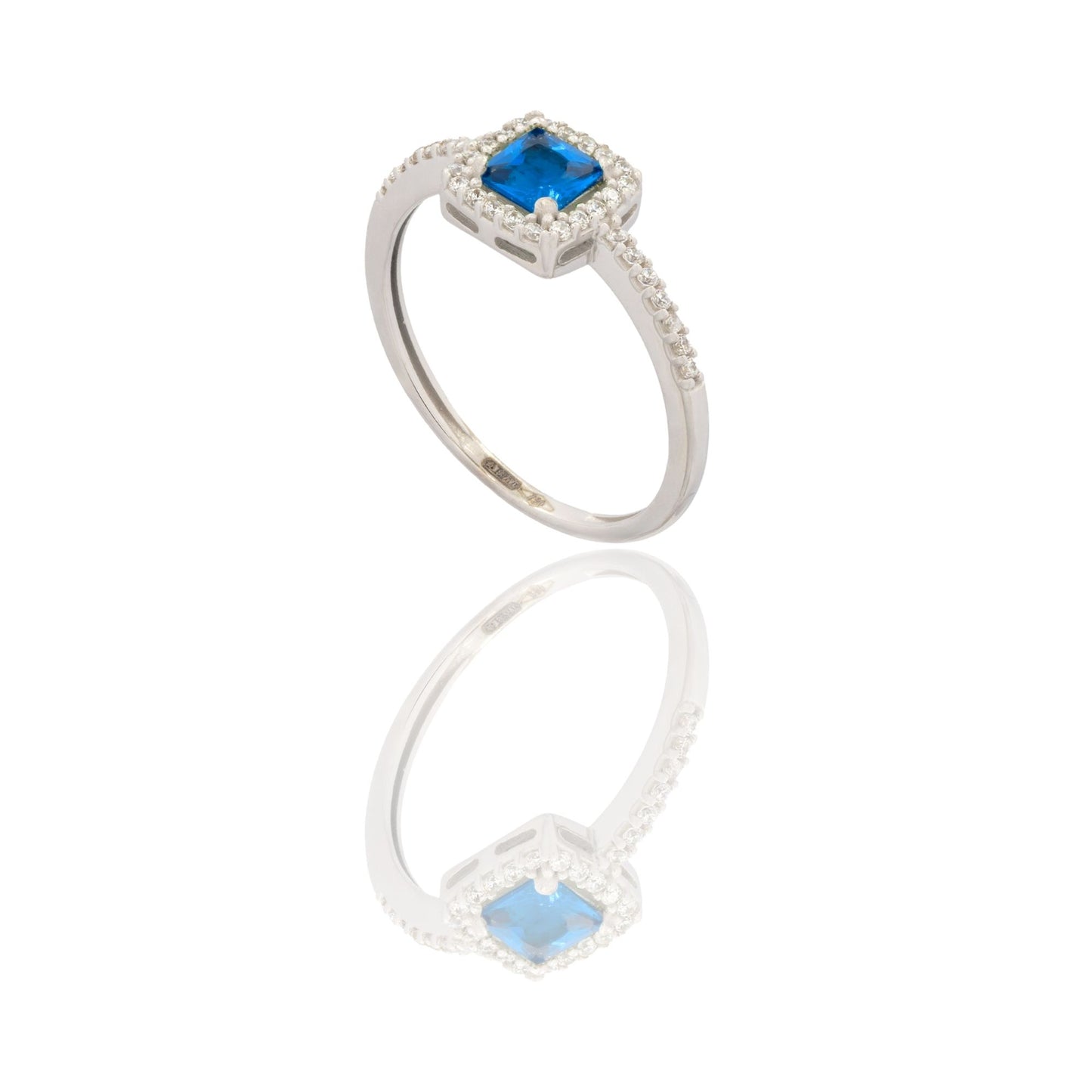 ANELLO DONNA QUADRATO CENTRO E CONTORNO