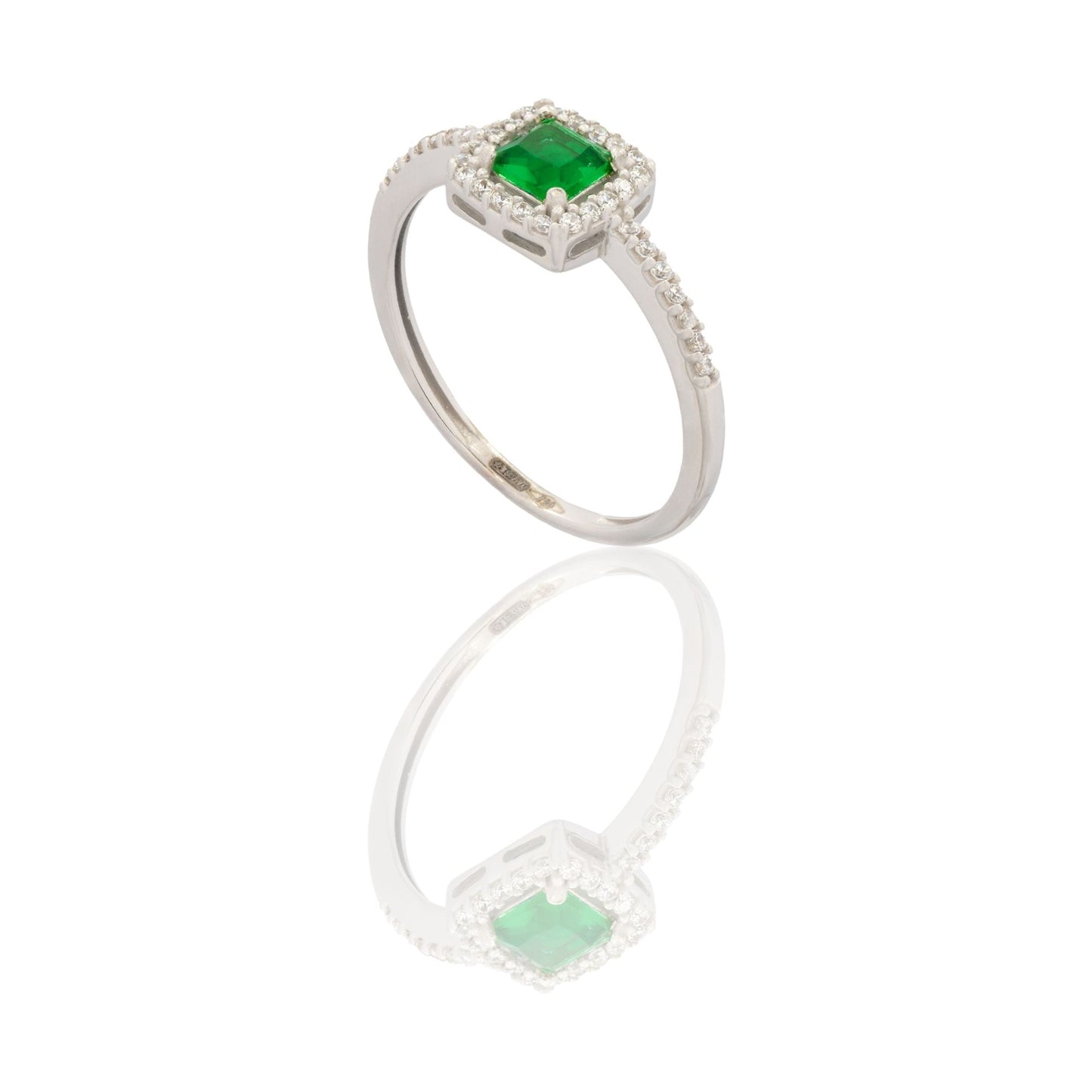 ANELLO DONNA QUADRATO CENTRO E CONTORNO