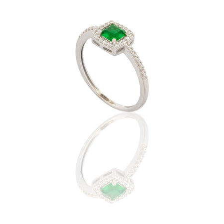 ANELLO DONNA QUADRATO CENTRO E CONTORNO