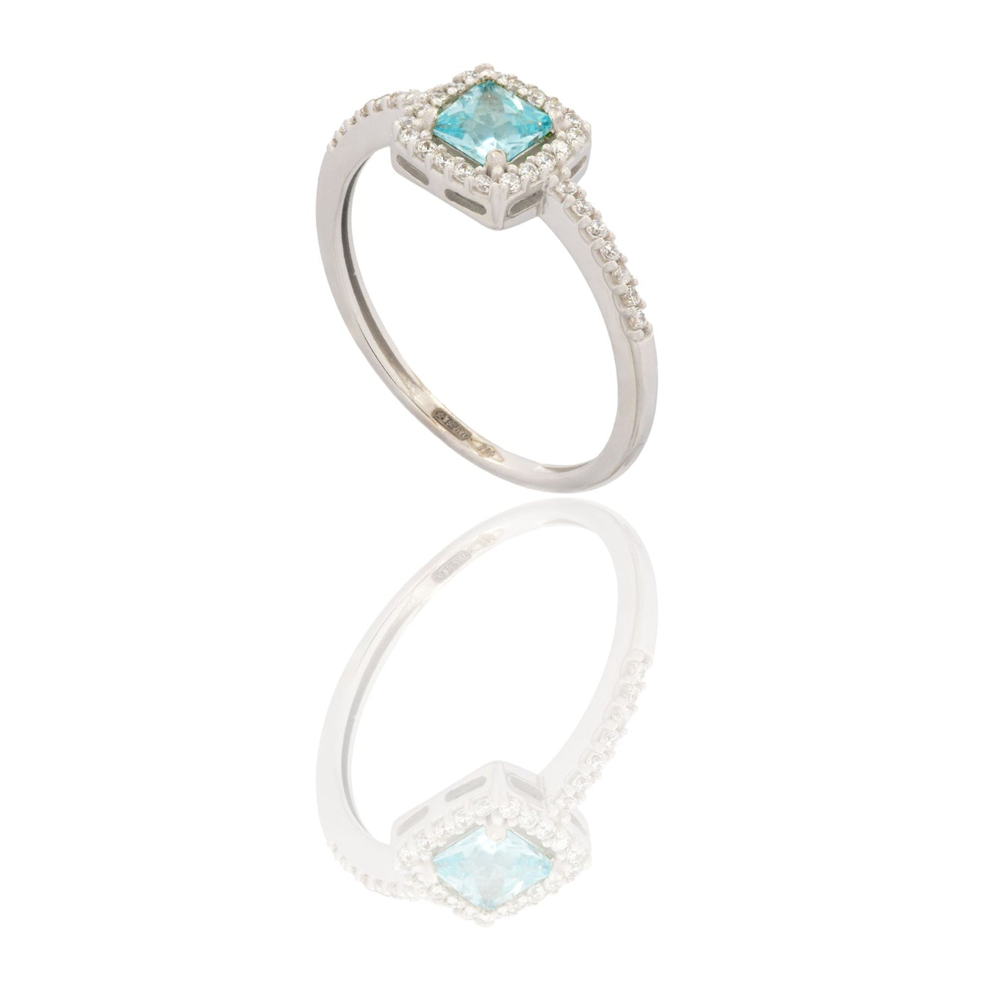 ANELLO DONNA QUADRATO CENTRO E CONTORNO