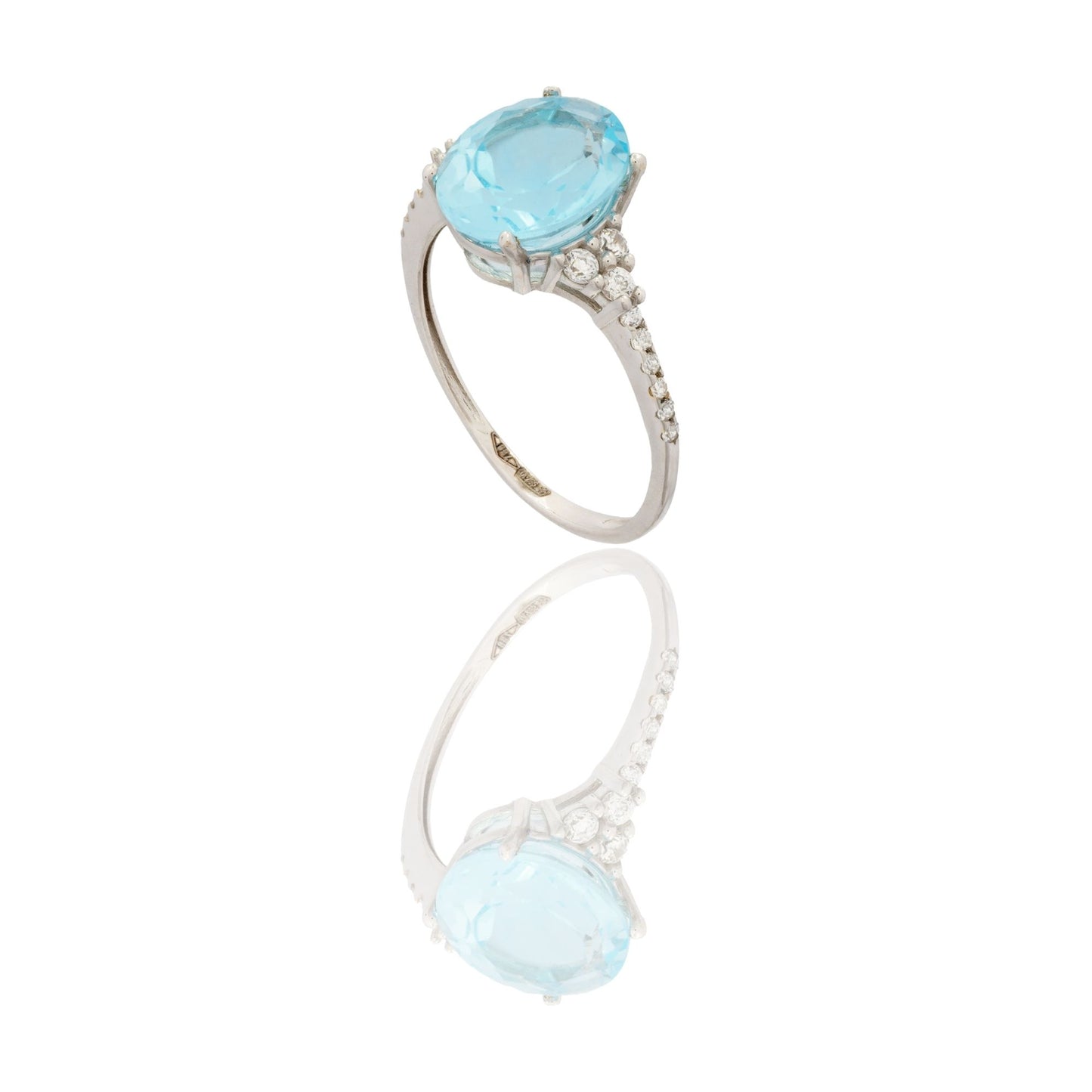ANELLO DONNA SOLITARIO CON MEZZO PAVE'