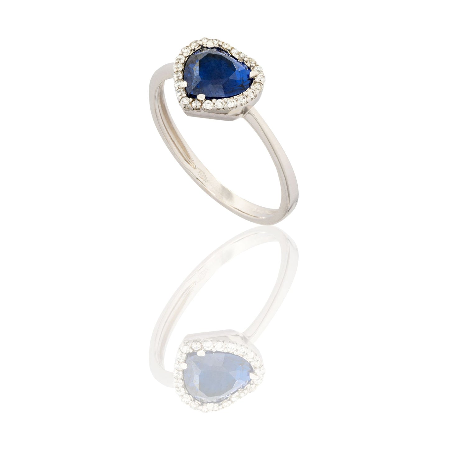 ANELLO DONNA CUORE CON CONTORNO PAVE'