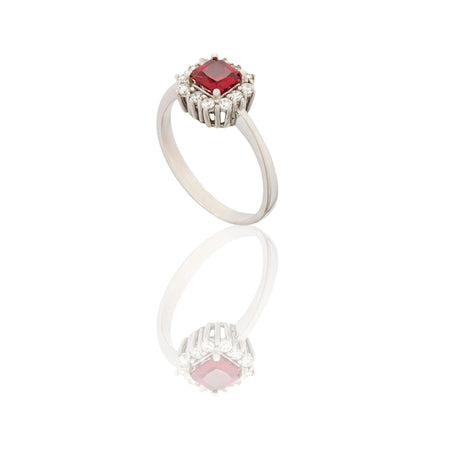 ANELLO DONNA QUADRATO CENTRO E CONTORNO