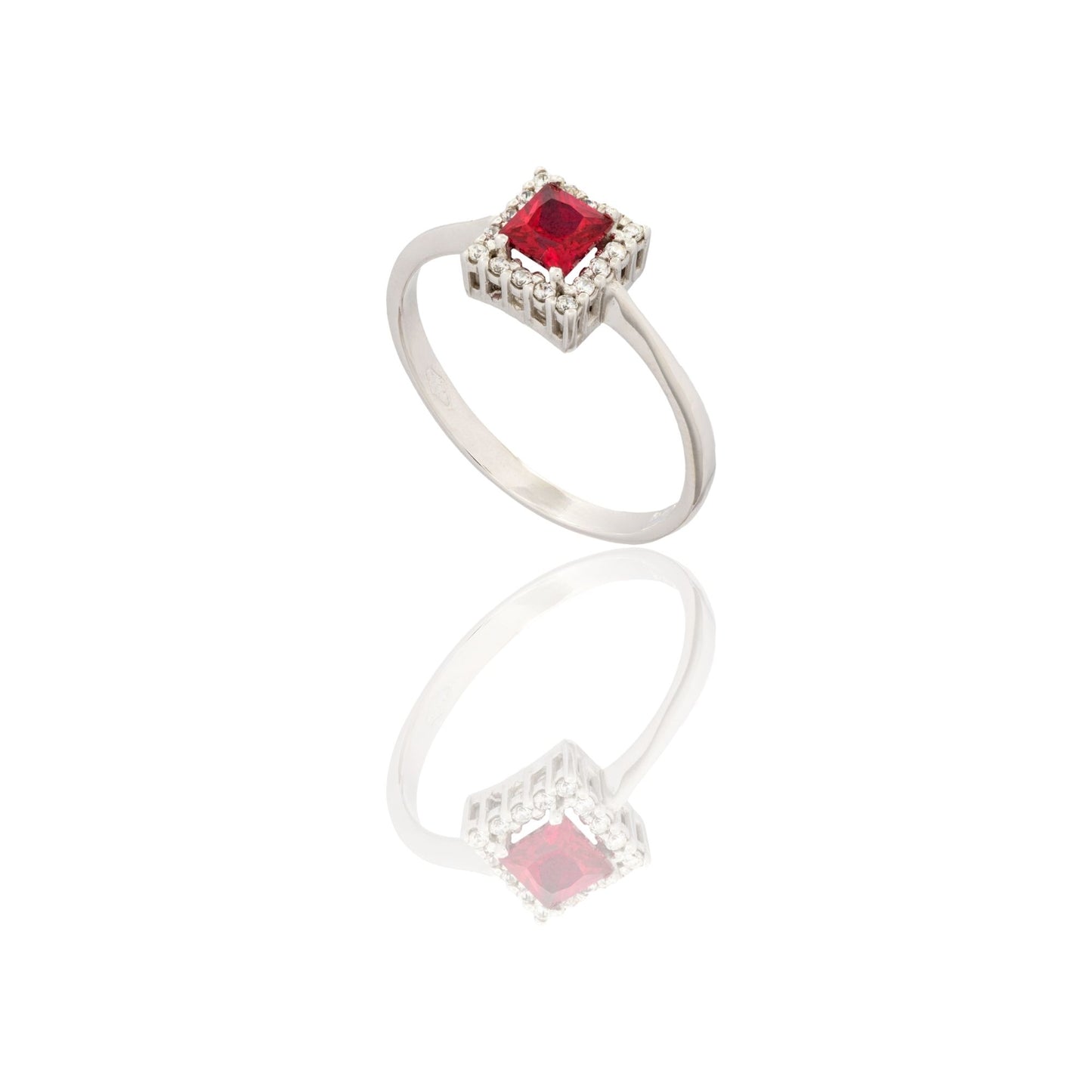 ANELLO DONNA QUADRATO CENTRO E CONTORNO