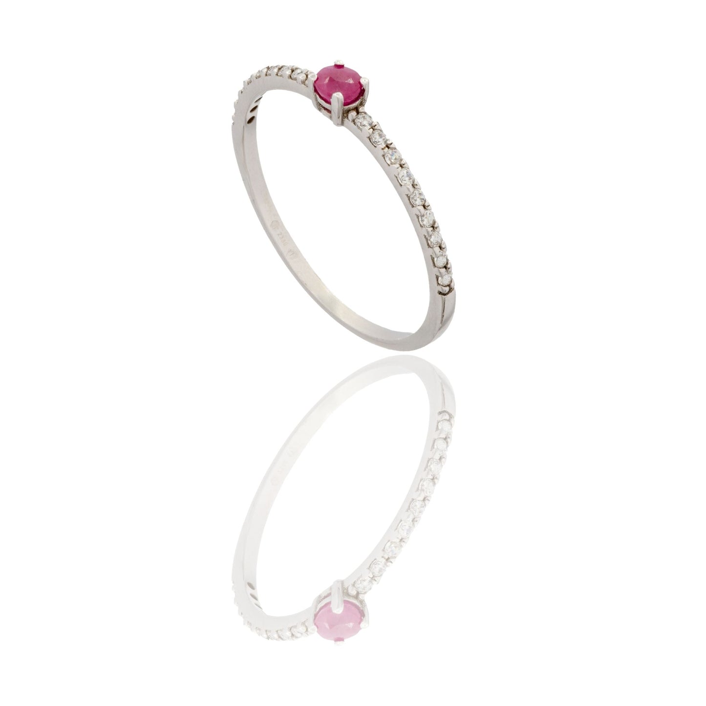 ANELLO DONNA MEZZA VERETTA CON CENTRALE