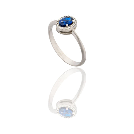 ANELLO DONNA OVALE CENTRO E CONTORNO