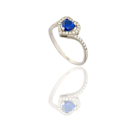 ANELLO DONNA CUORE CON CONTORNO PAVE'