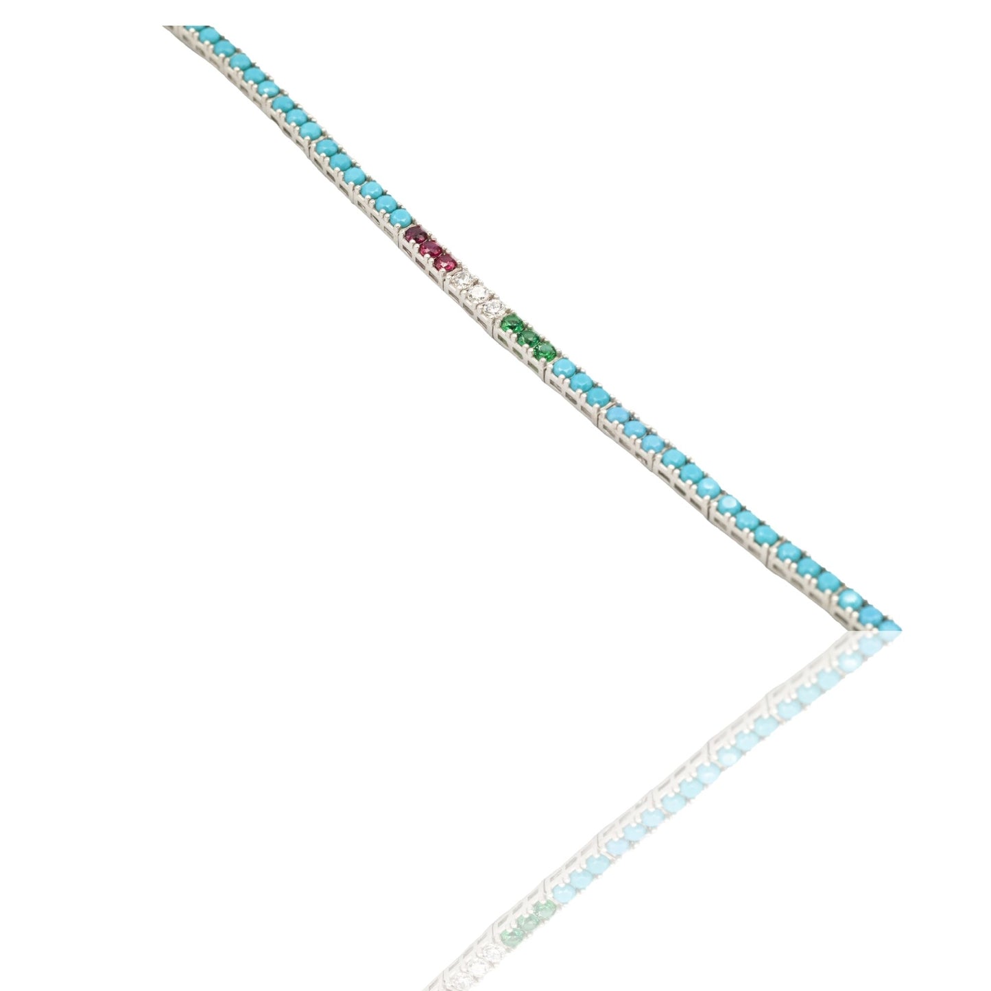 BRACCIALE TENNIS PIETRE AZZURRE A TERZINE