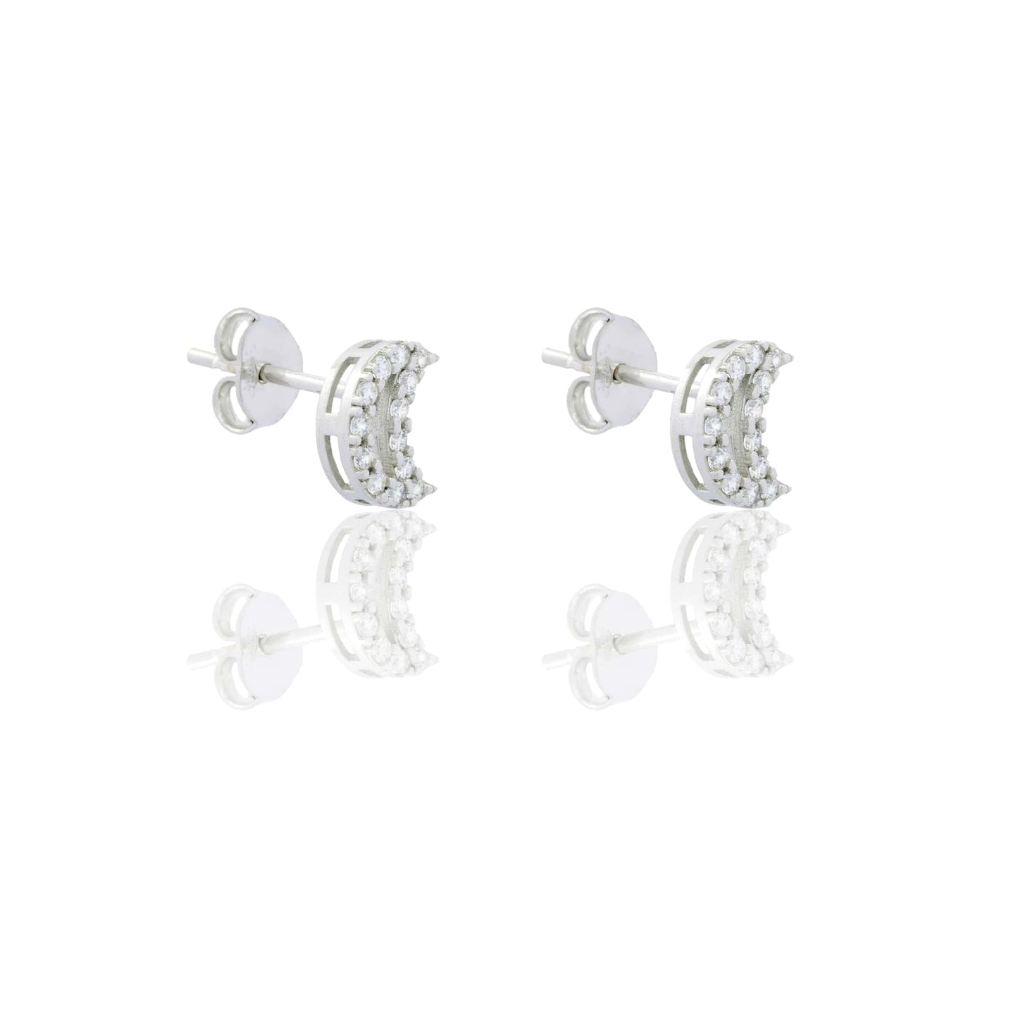 ORECCHINI DONNA SAGOMA LUNA PAVE'