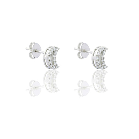 ORECCHINI DONNA SAGOMA LUNA PAVE'