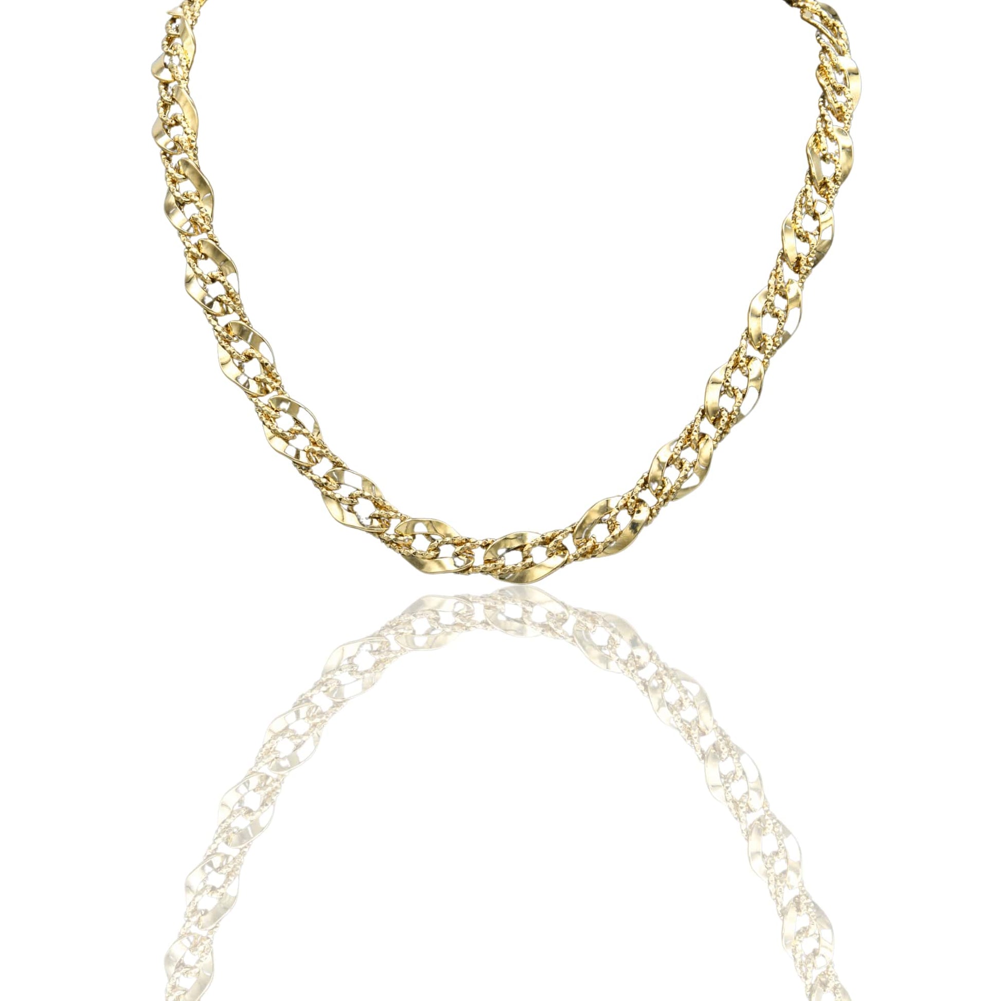 Collana Oro Giallo Oro 18 carati  Maglia Intrecciata   Solo Oro