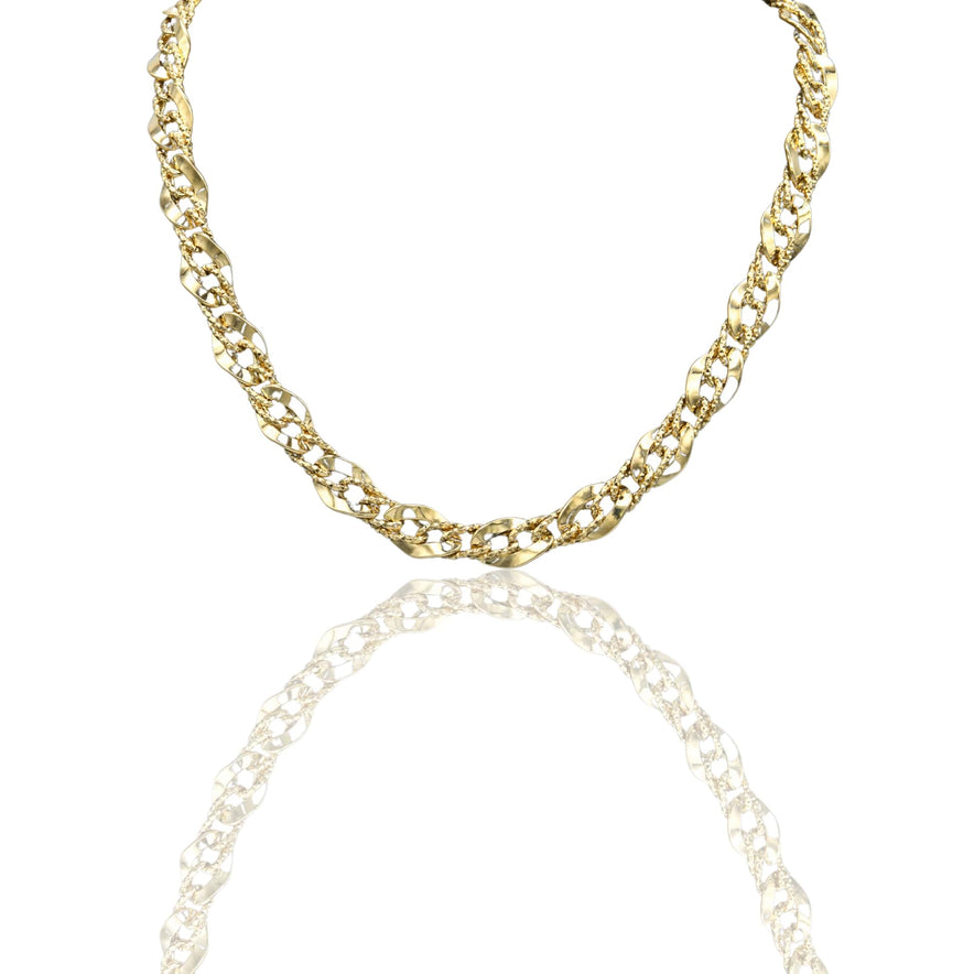 Collana Oro Giallo Oro 18 carati  Maglia Intrecciata   Solo Oro
