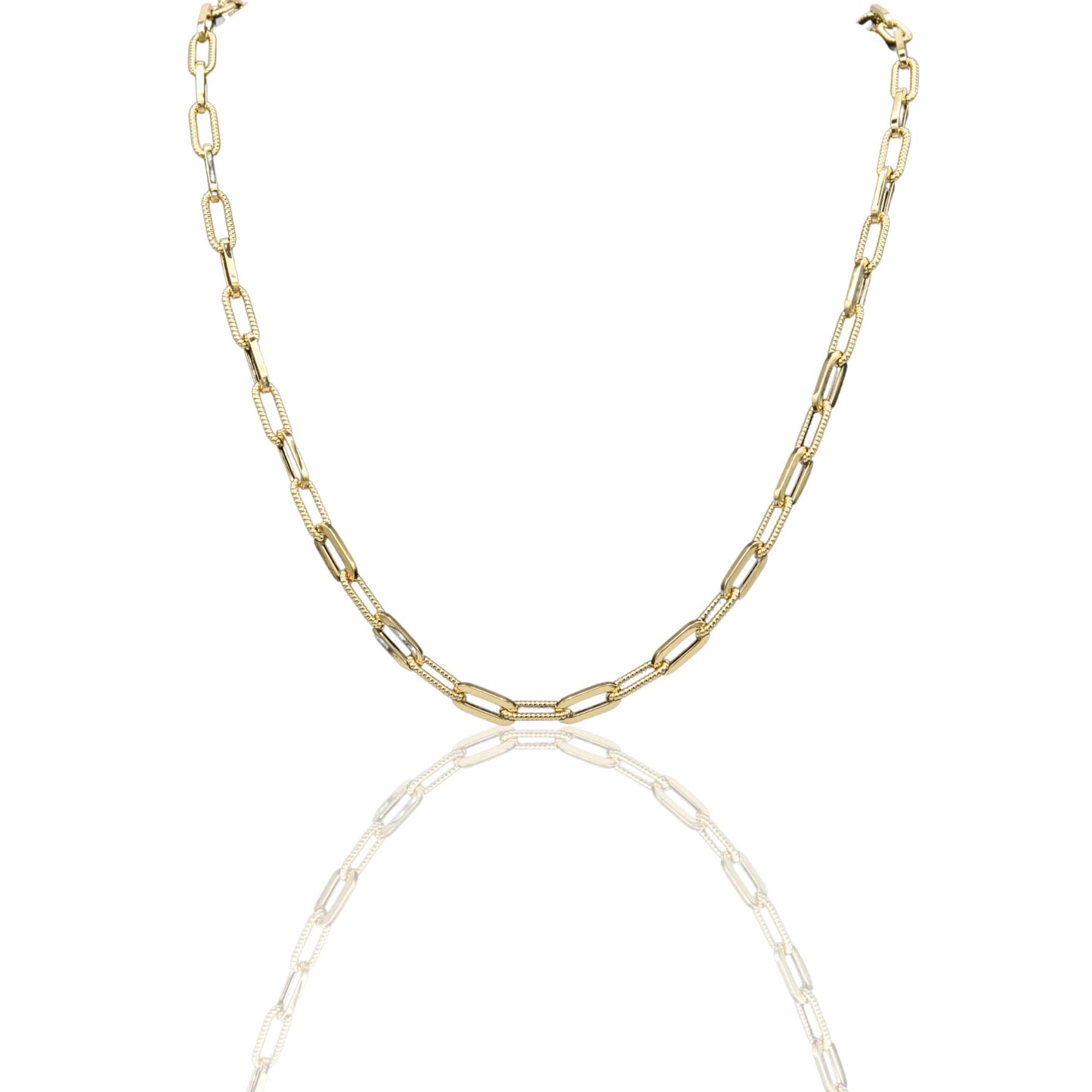 Collana Oro Giallo Oro 18 carati Catena Maglia Alternata Solo Oro