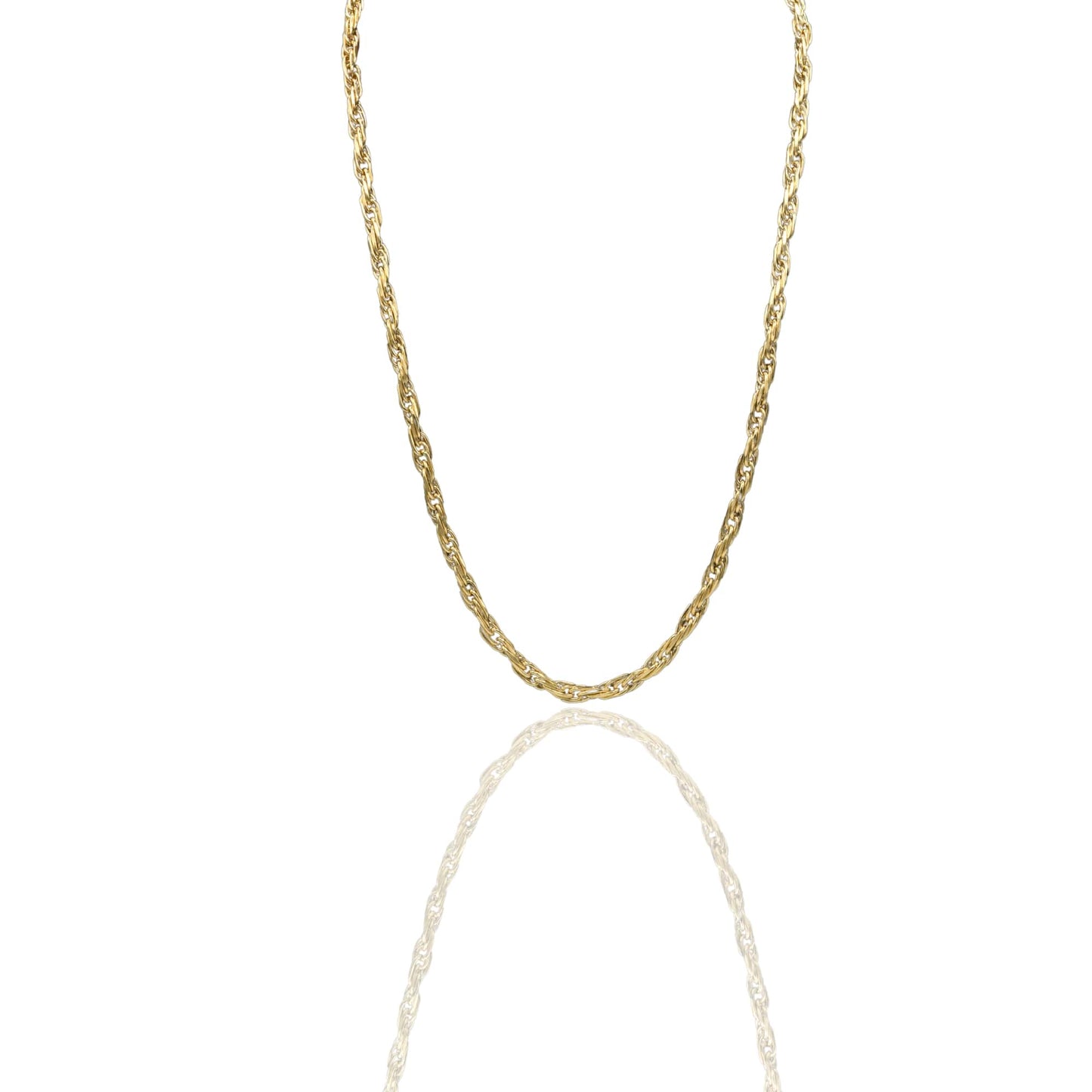 Collana Oro Giallo Oro 18 carati Catena Maglia Intrecciata Solo Oro