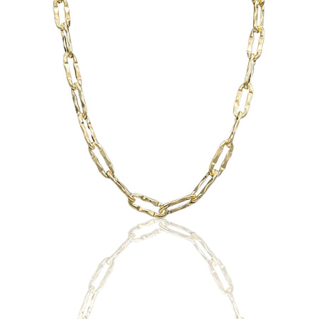 Collana Oro Giallo Oro 18 carati Catena Maglia Allungata  Solo Oro cm.45