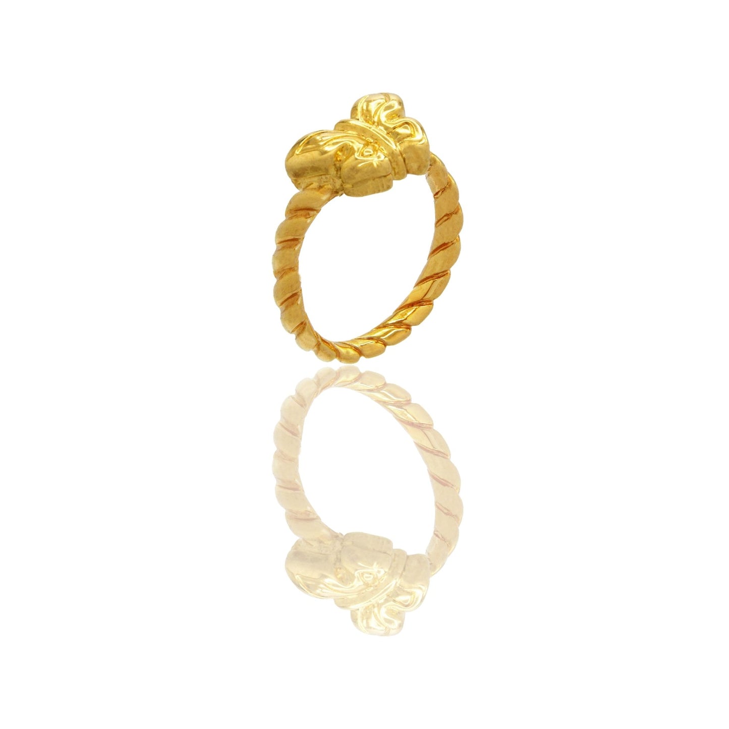 Anello Oro Giallo Oro 18 carati Farfalla Solo Oro